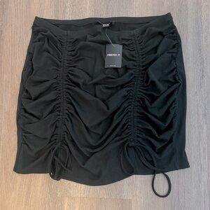 Plus Size Ruched Mini Skirt